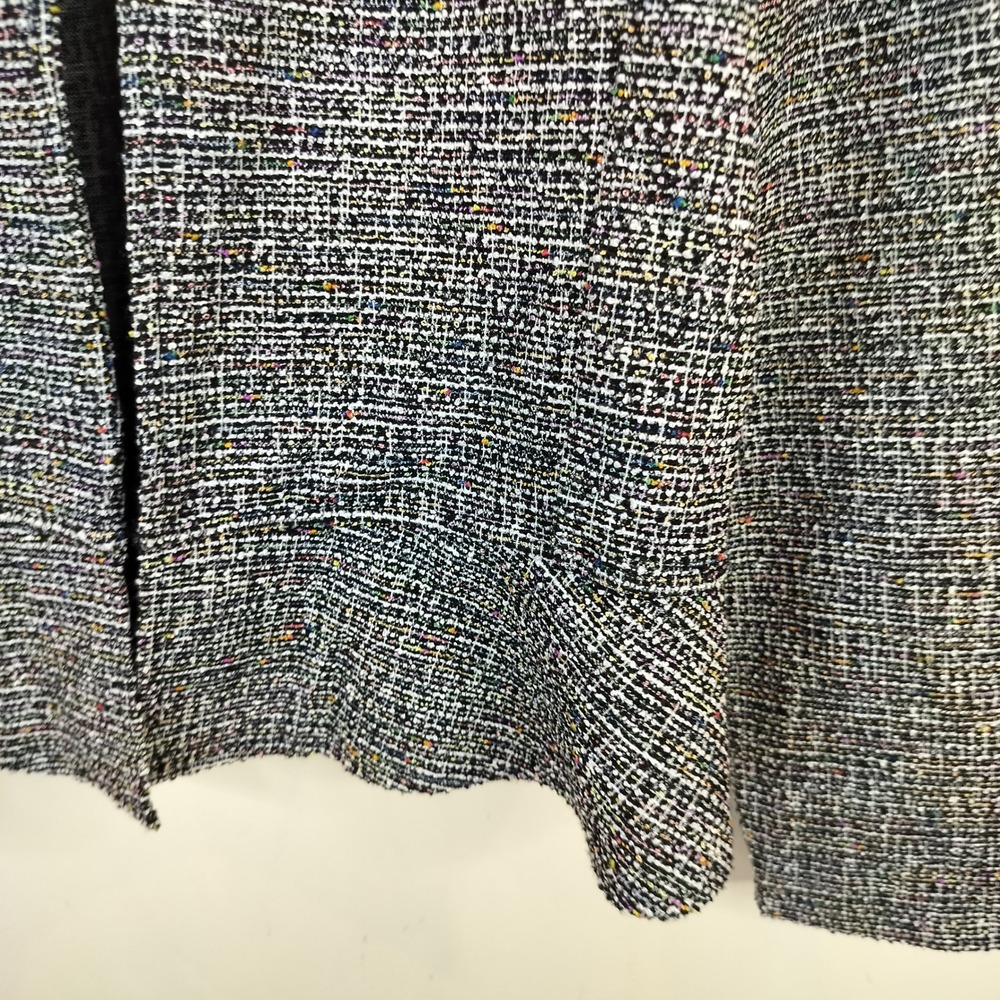 LOFT Tweed Peplum Jacket Womens Medium Open Front Confetti Metallic Knit Office - Picture 6 of 11